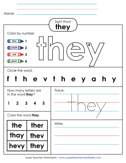 Worksheet 4: They