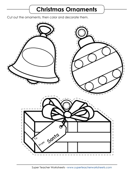 Ornaments 2 Christmas Worksheet