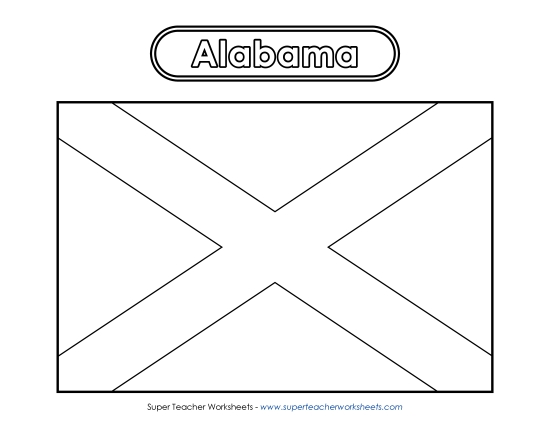 Alabama Flag Coloring Page