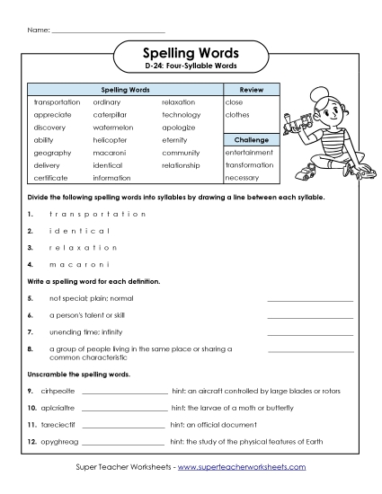 Question Worksheet (D-24)