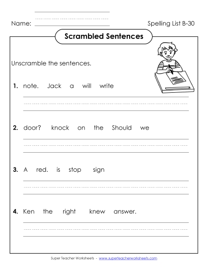 Scrambled Sentences (B-30)