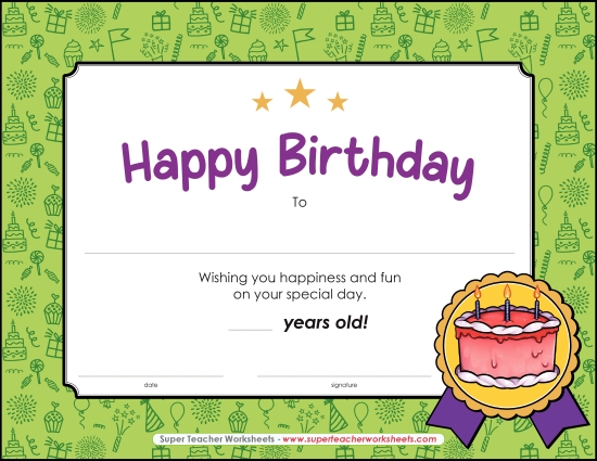 Happy Birthday Certificate