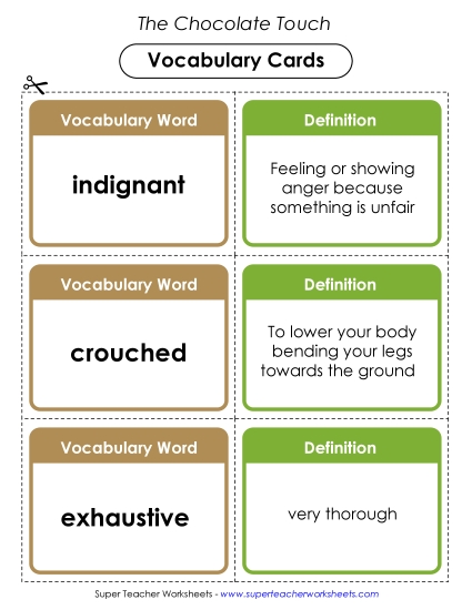 Vocabulary Cards for Chapters 9 & 10
