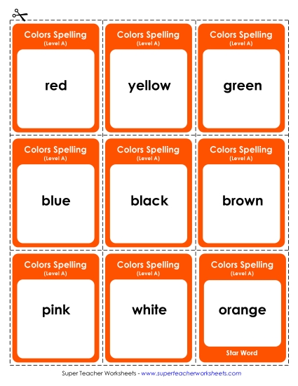 Flashcards (A-Color Words)