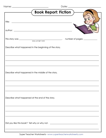 Book Report Form: Fiction