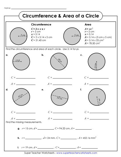 Area and Circumference