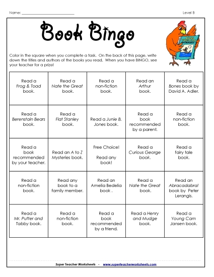Book Bingo: 2nd Grade