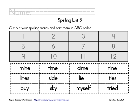 List 8:&nbsp; ABC Order