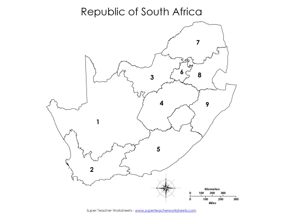 Numbered Provinces Map #2