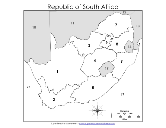 Numbered Provinces Map #1