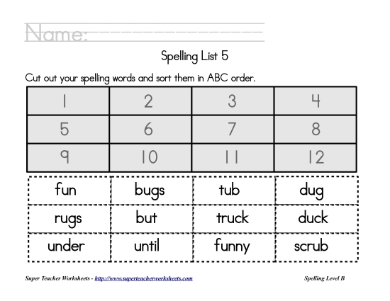 List 5:&nbsp; ABC Order