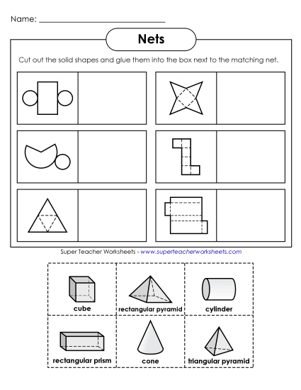Net Shapes Worksheet #3