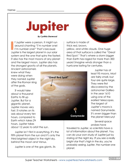 Jupiter Article & Questions