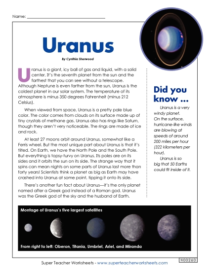 Uranus Article & Questions
