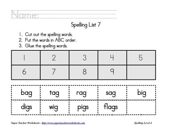 List 7:&nbsp; ABC Order