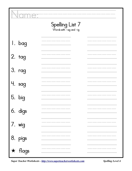 List 7: Word List
