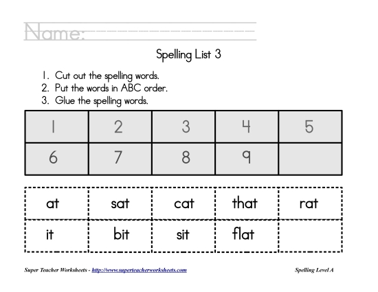 List 3:&nbsp; ABC Order