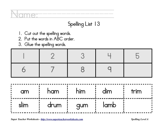 List 13:&nbsp; ABC Order