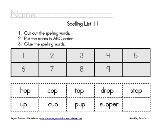 List 11:&nbsp; ABC Order