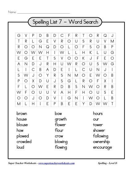 List 7: Word Hunt