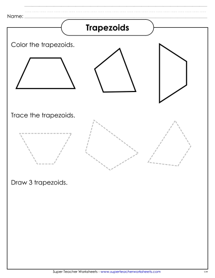 Trapezoids Geometry Worksheet