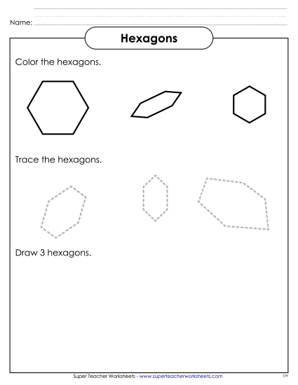 Hexagons Geometry Worksheet