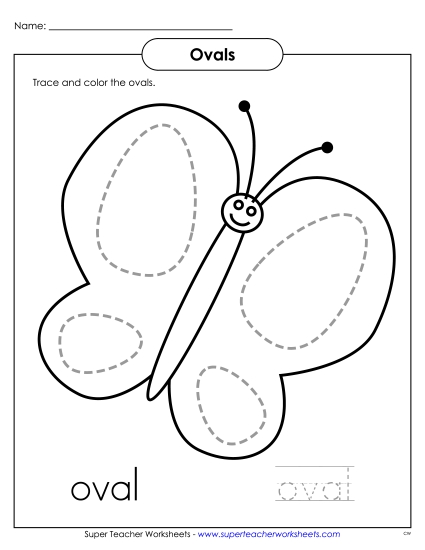 Ovals - Butterfly Geometry Worksheet