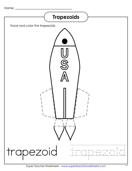 Trapezoids - Rocket Geometry Worksheet