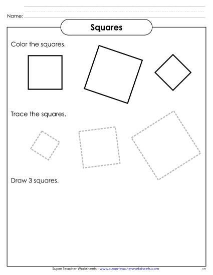 Squares Geometry Worksheet