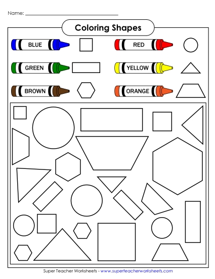 Shape Coloring Geometry Worksheet