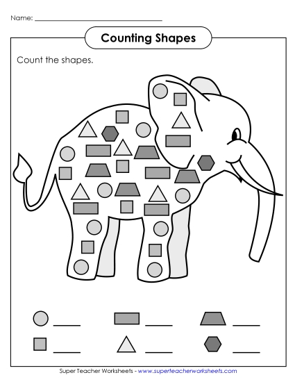 Counting Shapes Geometry Worksheet