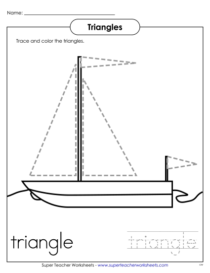 Triangles - Sailboat Free Geometry Worksheet