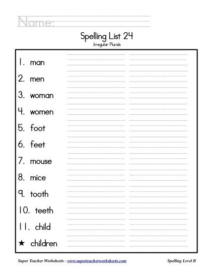 List 24: Word List