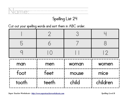 List 24:&nbsp; ABC Order