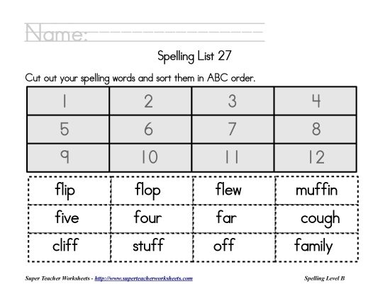 List 27:&nbsp; ABC Order