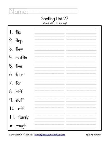 List 27: Word List