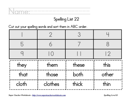 List 22:&nbsp; ABC Order