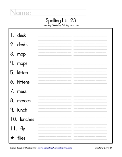 List 23: Word List