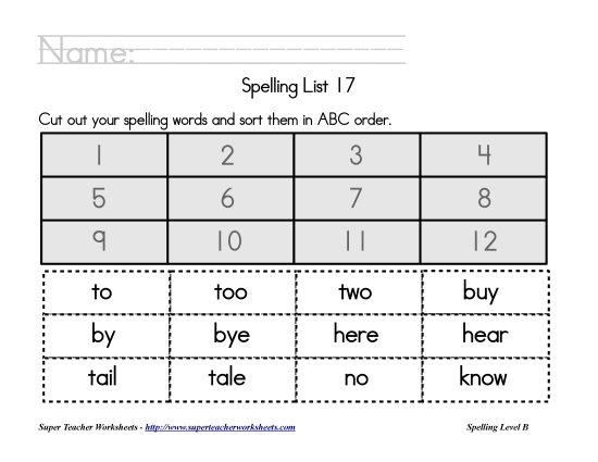 List 17:&nbsp; ABC Order