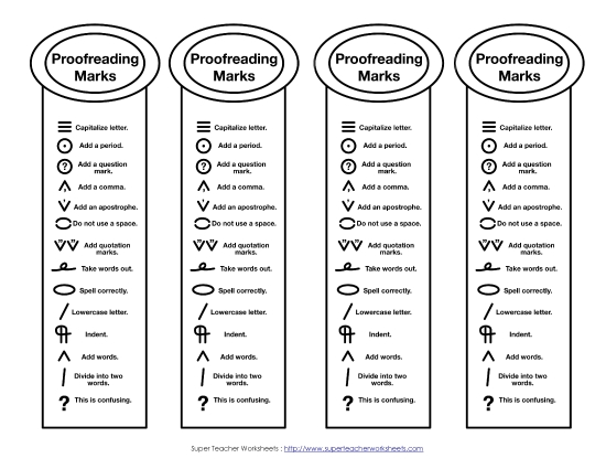 Proofreading Bookmarks - Advanced