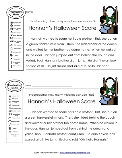 Proofreading: Halloween Scare