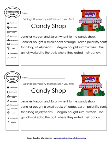 Proofreading: Candy Shop