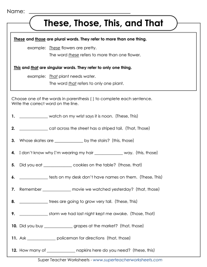 This, That, These, and Those