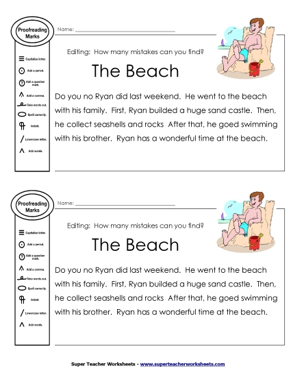 Proofreading: Beach