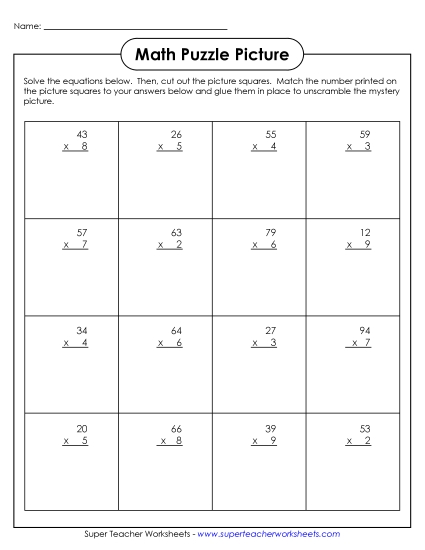 Presidents Math Puzzle - Multiplication