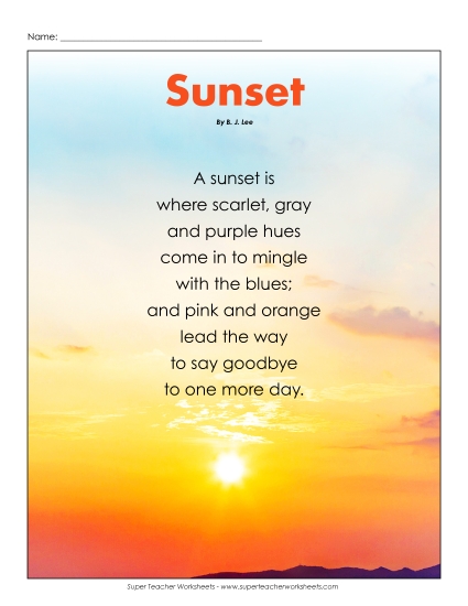 Sunset Poem