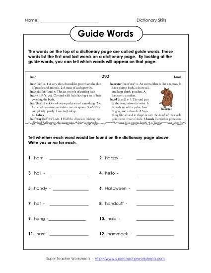 Guide Words #1
