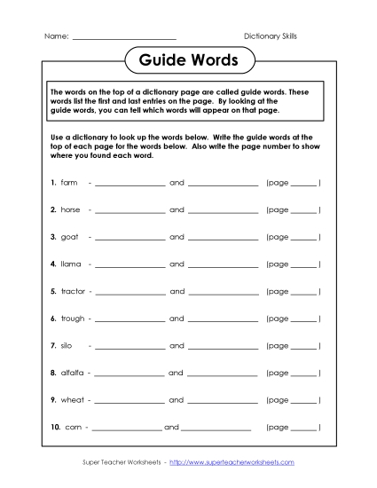 Guide Words #2