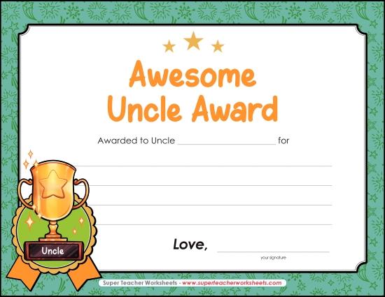 Awesome Uncle Award