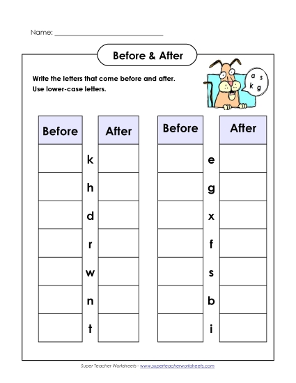 Before and After (Lower-Case)